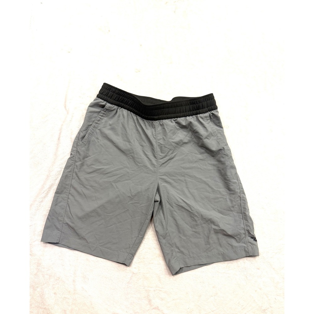 The North Face Mens Class V Water Shorts Grey Black Elastic Waist Size Medium